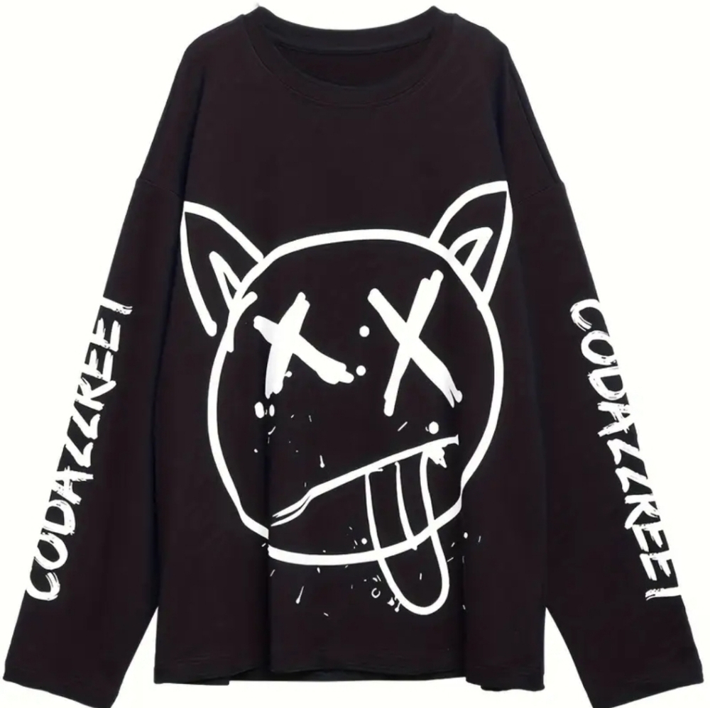 Y2K Inspired Graffiti Long Sleeve T-Shirt